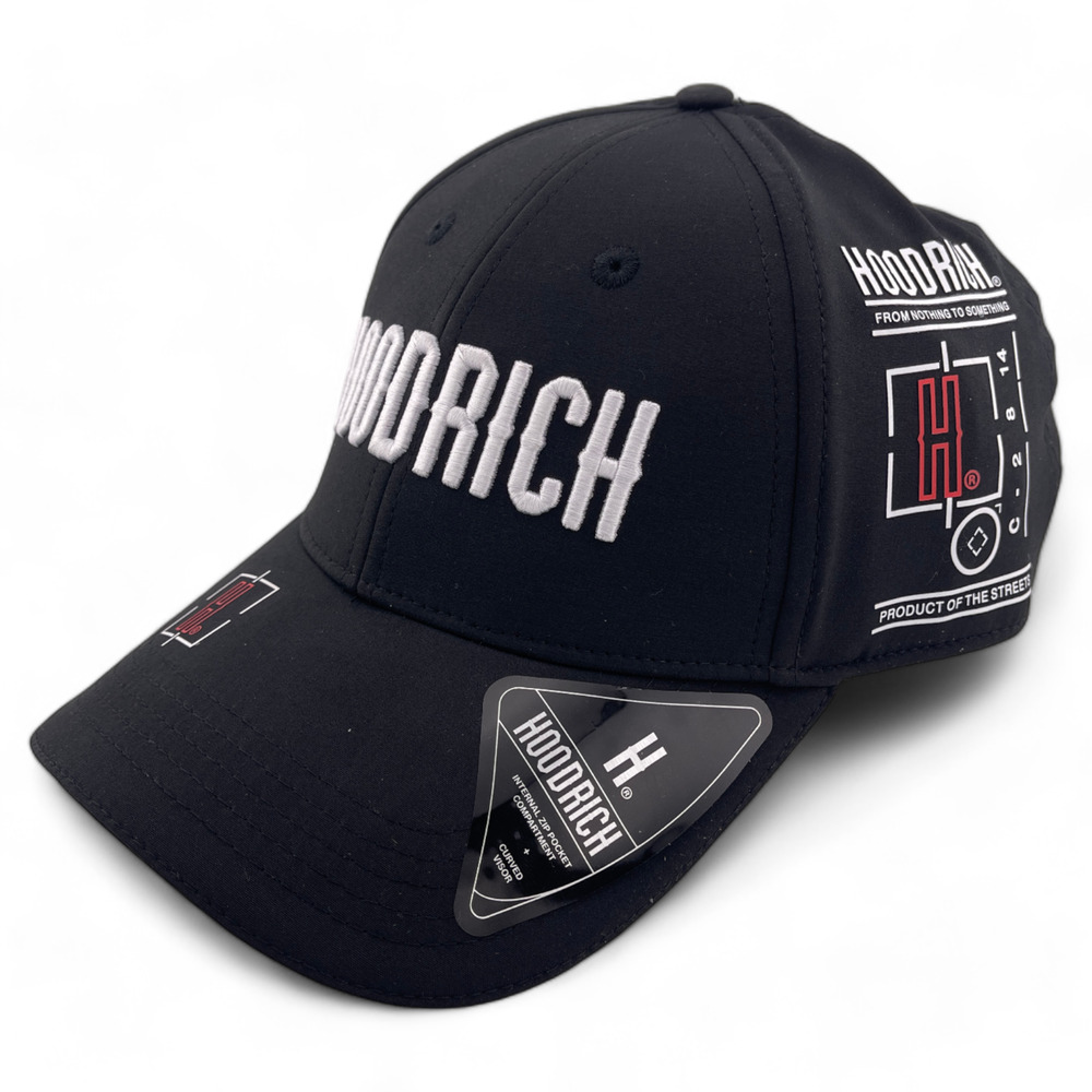 Hoodrich OG Akira V5 Strapback Internal Zipper Pocket Black Adjustable Hat‎ Cap